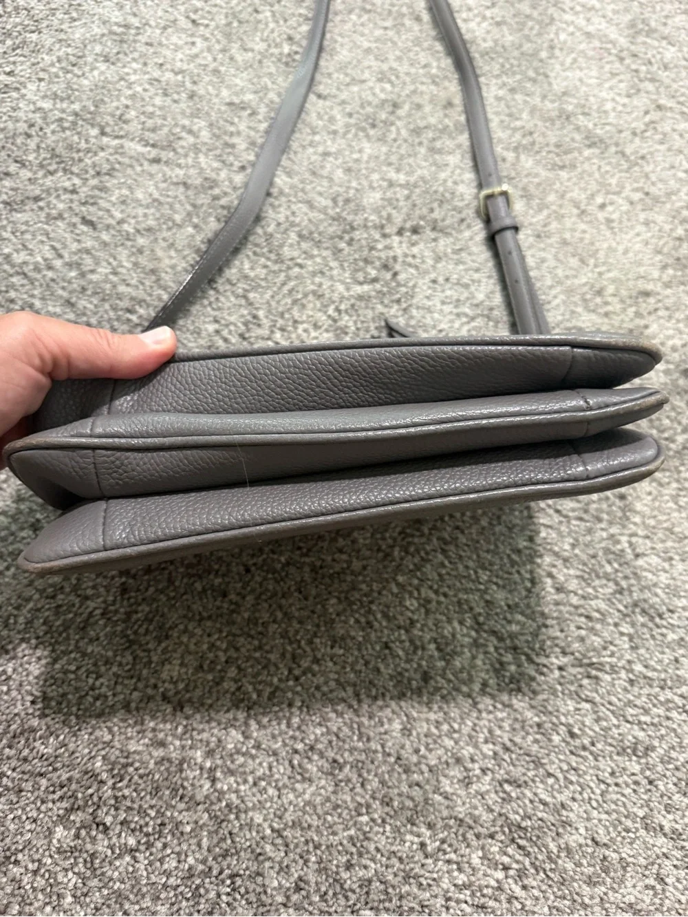 Kate Spade New York Pebbled Leather Crossbody Bag in Gray